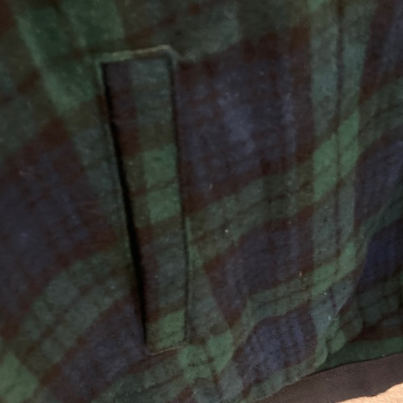 L.L. Bean Green and Blue Plaid Hooded light Jacket zipper M camping - Picture 4 of 6